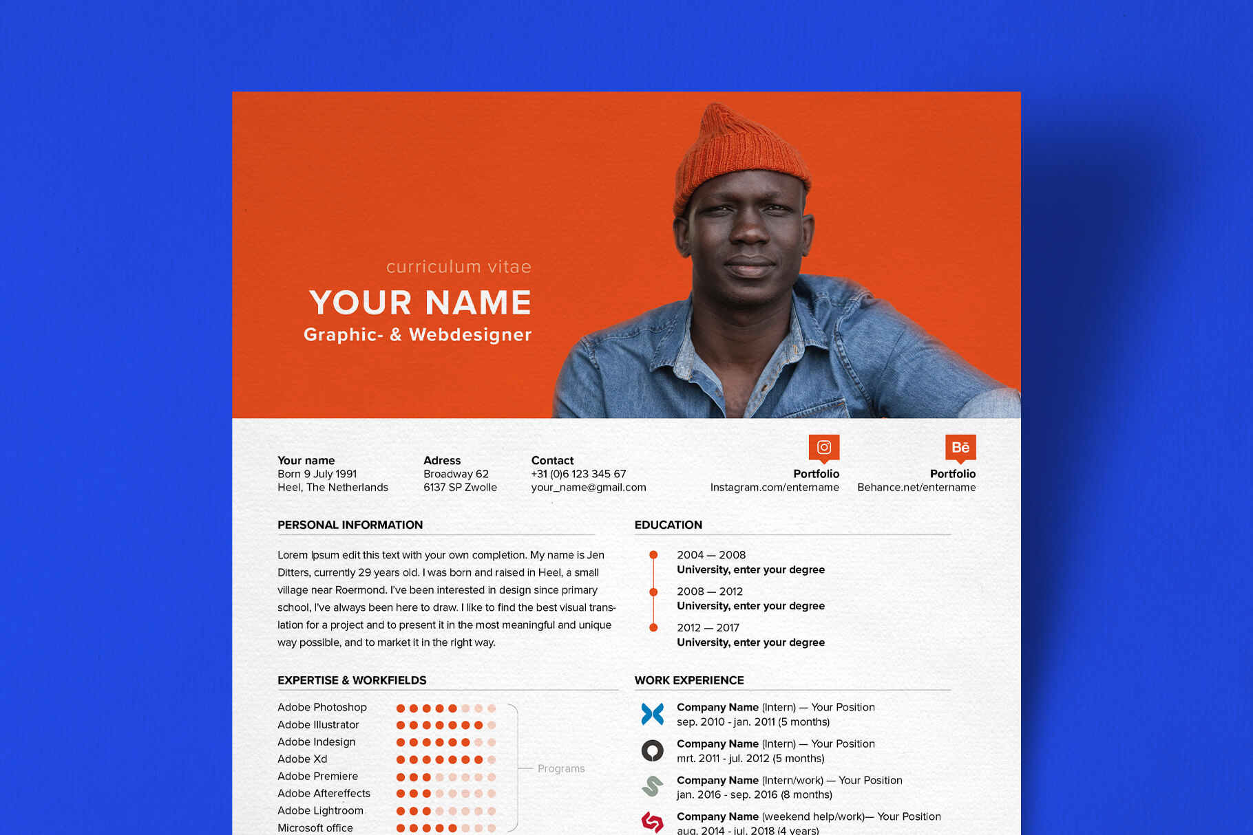 Resume A4 template by typefool